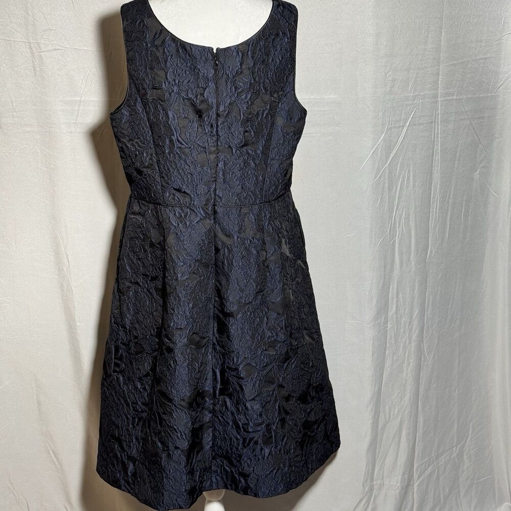 Talbots Black Textured Fit-and-Flare Midi Dress - Picture 2 of 8